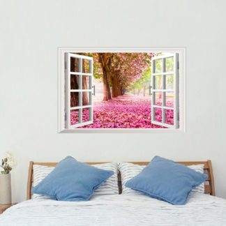 3D Window Cherry Blossom Wall Sticker
