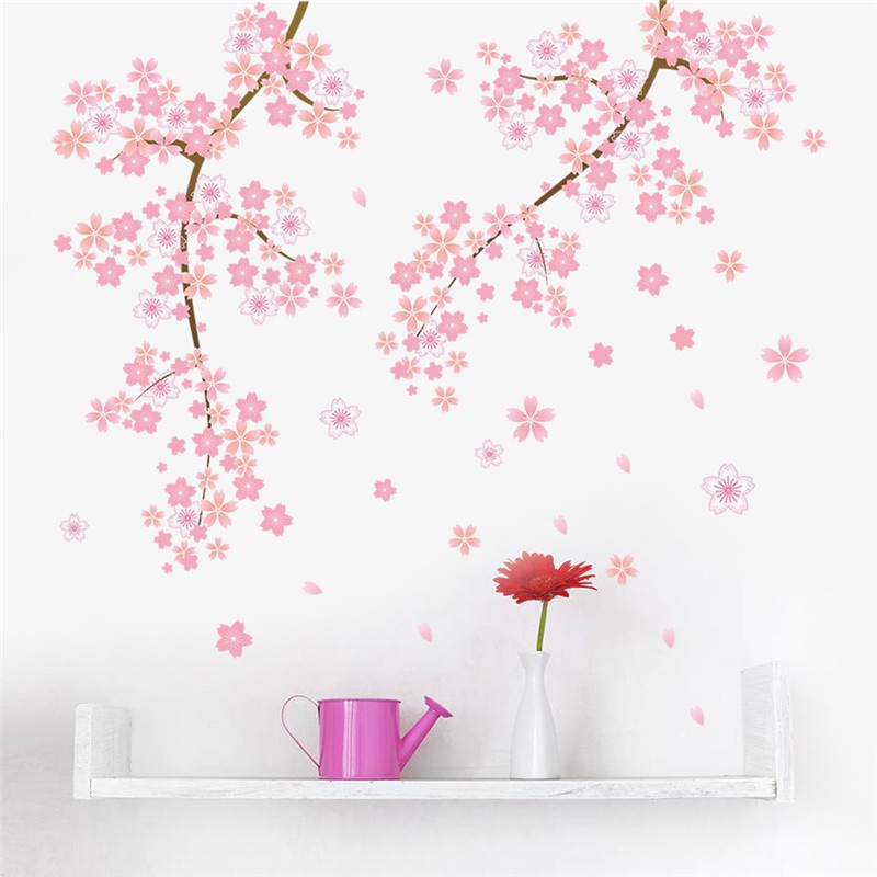 Details about   NEW Cherry Blossom Wall Decal Pink Flower Tree Wall Decal For Home DIY Decor USA
