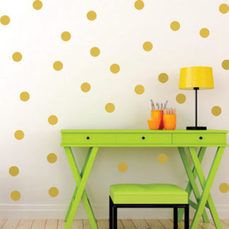 Gold Polka Dots Nursery Wall Stickers