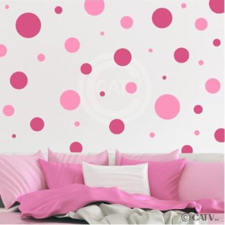 Pink Polka Dots Nursery Wall Decals