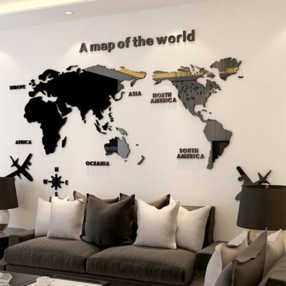 3d world map wall sticker