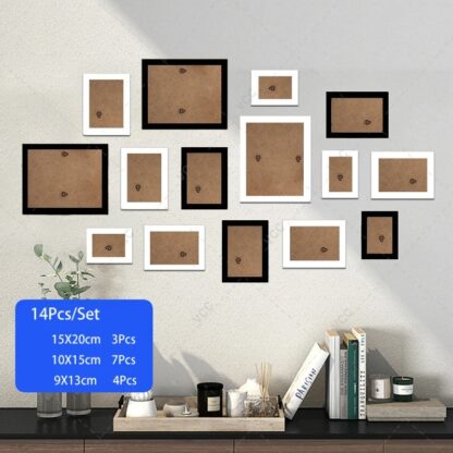14pc White Black Gallery Photo Frame Wall Decor - Image 6
