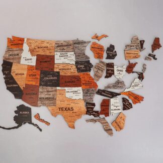Wooden Map of the USA Puzzle Decor
