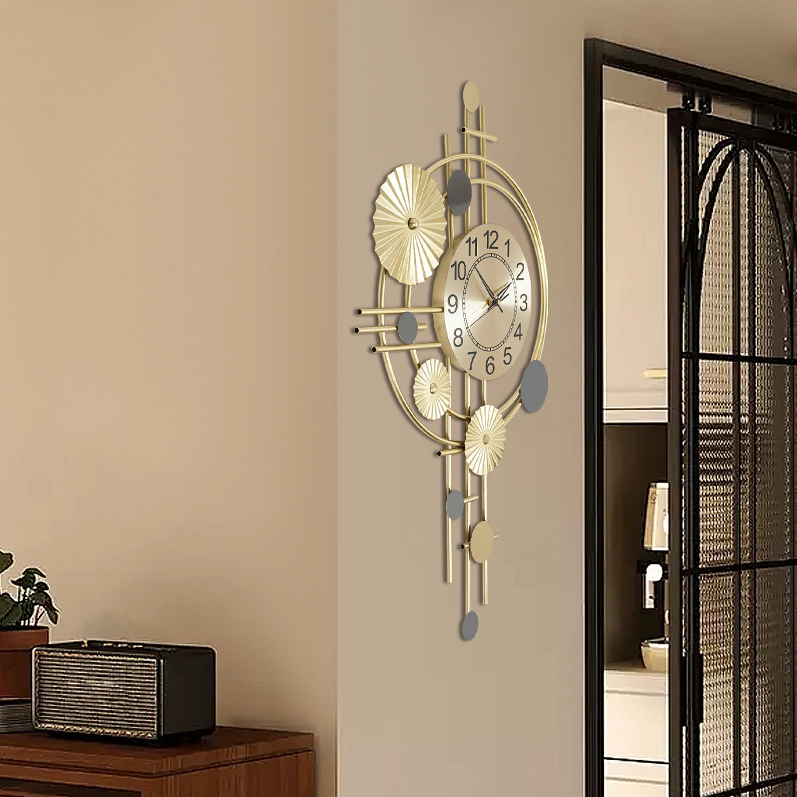 wall clock metal silent operation big