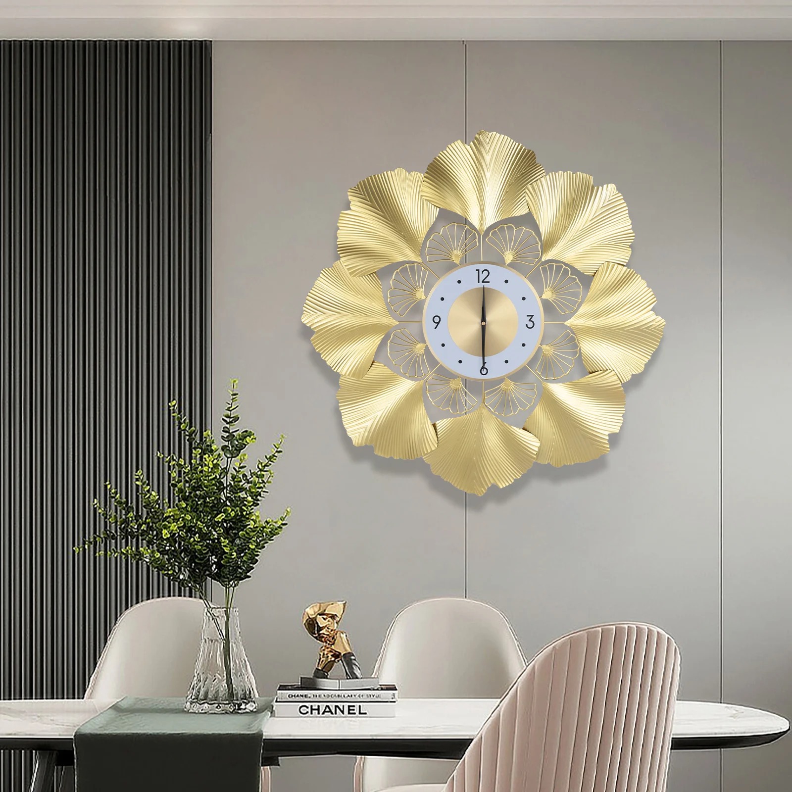 Clover Leaves Metal Wall Clock
