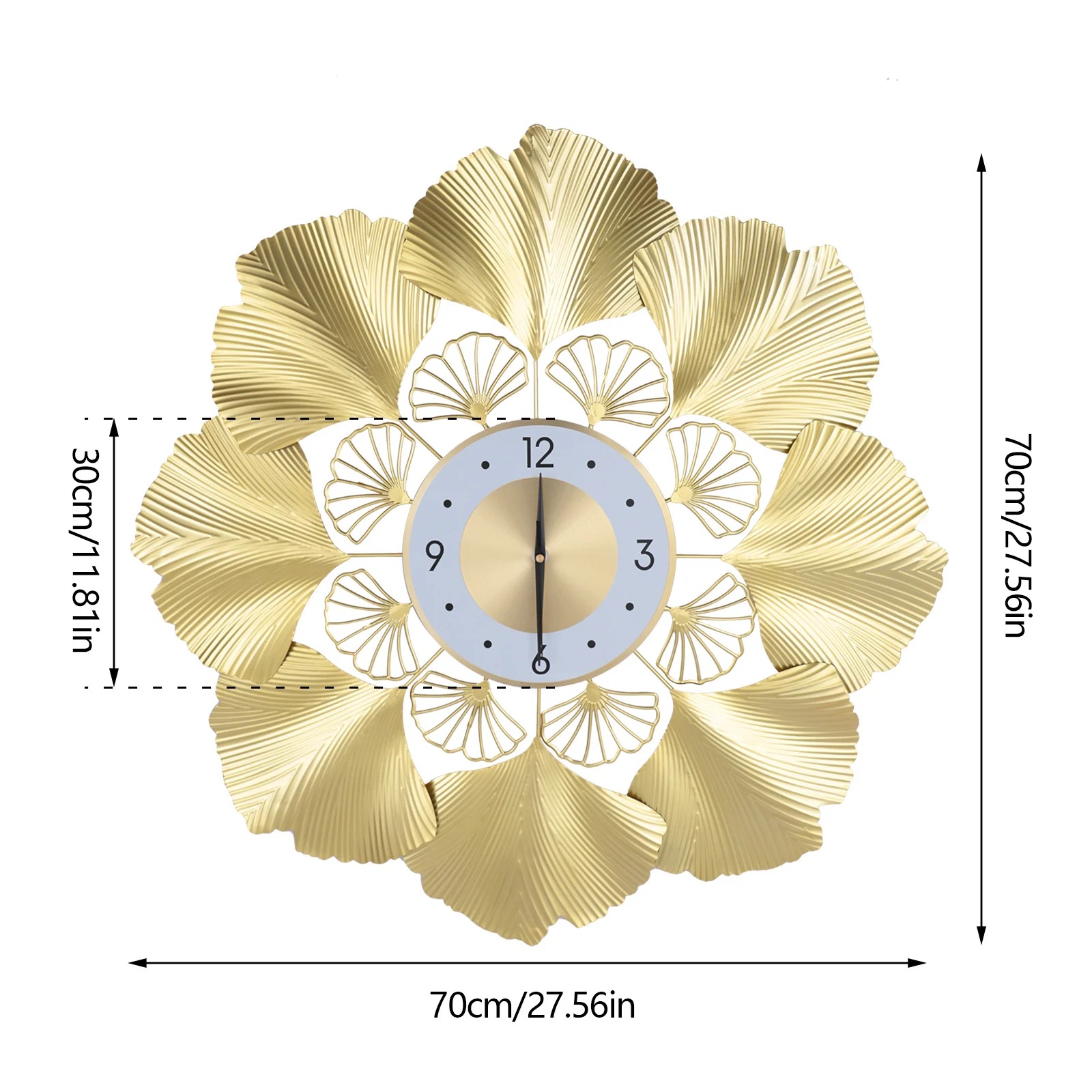Clover Leaves Metal Wall Clock - Image 3